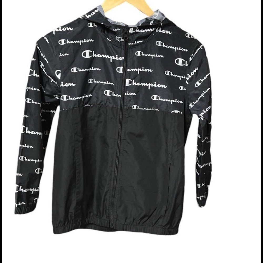 Champion Black Logo Print Jacket